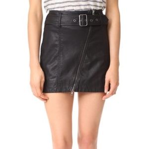 FREE PEOPLE Vegan Leather Skirt In Black